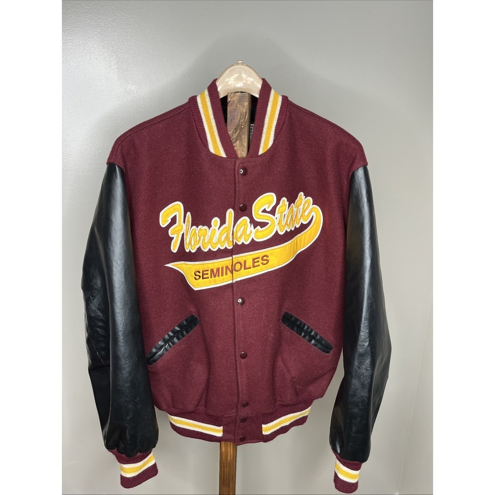 Vintage 1990s Delong Florida State Jacket Varsity Jacket FSU Size Large